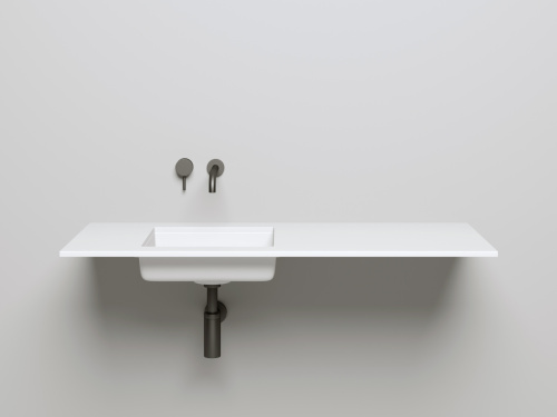 Раковина из искусственного камня S-Stone Salini MAREA 1802207M 40х40 встраиваемая цвет белый без отверстий под смеситель - фото 2